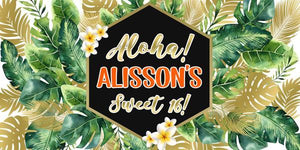 Aloha Leaves Birthday Banner