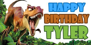 Angry T-Rex Birthday Banner