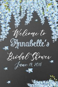 Blue Flowers Welcome Sign
