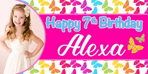 Colorful Butterfly Birthday Banner