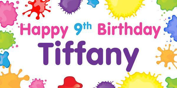 Colorful Paint Splat Birthday Banner