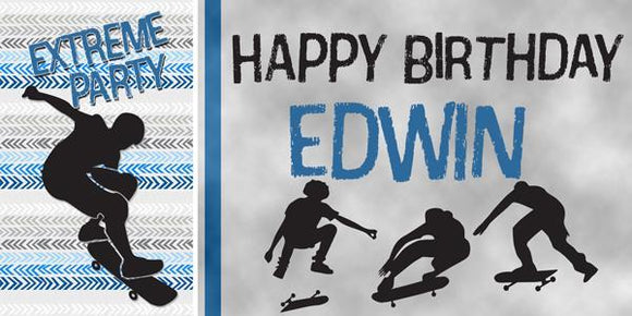Extreme Skateboard Birthday Banner