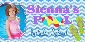 Girly Pool Party Birthday Banner