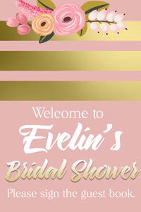 Gold and Pink Flowers Welcome Sign
