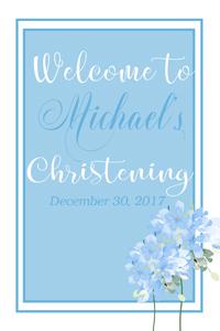 Light Blue Flowers Welcome Sign