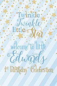 Light Blue with Gold Stars Welcome Sign