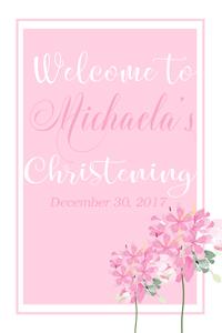 Light Pink Flowers Welcome Sign