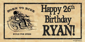 Motorcycle Birthday Banner