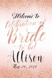 Pink and Gold Glitter Welcome Sign