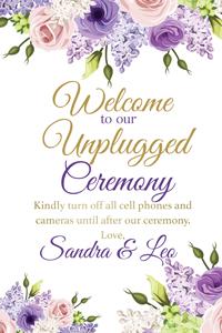 Pink and Purple Flowers Welcome Sign