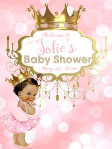 Pink with Gold Crown Chandelier Yard Sign