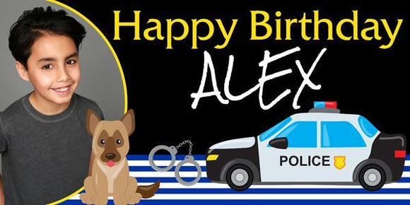 Police Dog Birthday Banner