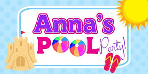Sandcastle Pool Party Banner